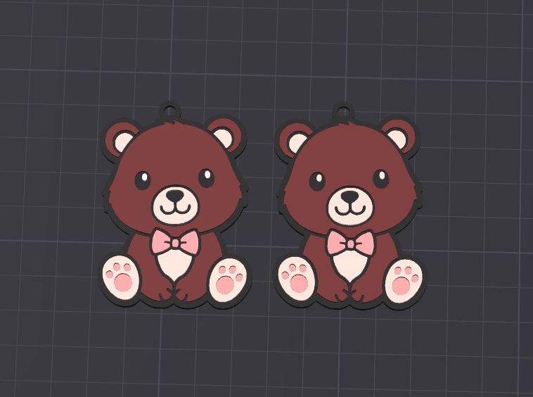 móc khóa / mặt dây chuyền gấu Clare dễ thương đa sắc