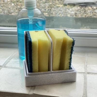 Đế và khay đựng cho hai miếng bọt biển rửa chén