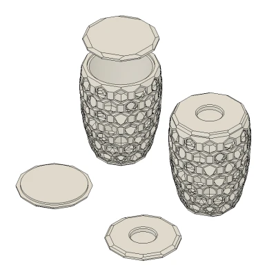 Bình đựng tro cốt tùy chỉnh, có thể thay đổi kích thước để in.