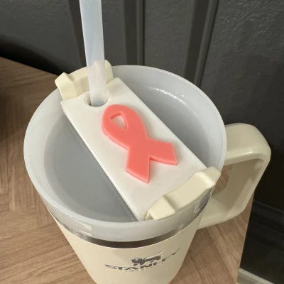 Tấm Tên Ly Stanley Hình Ruy Băng Nhận Thức Ung Thư