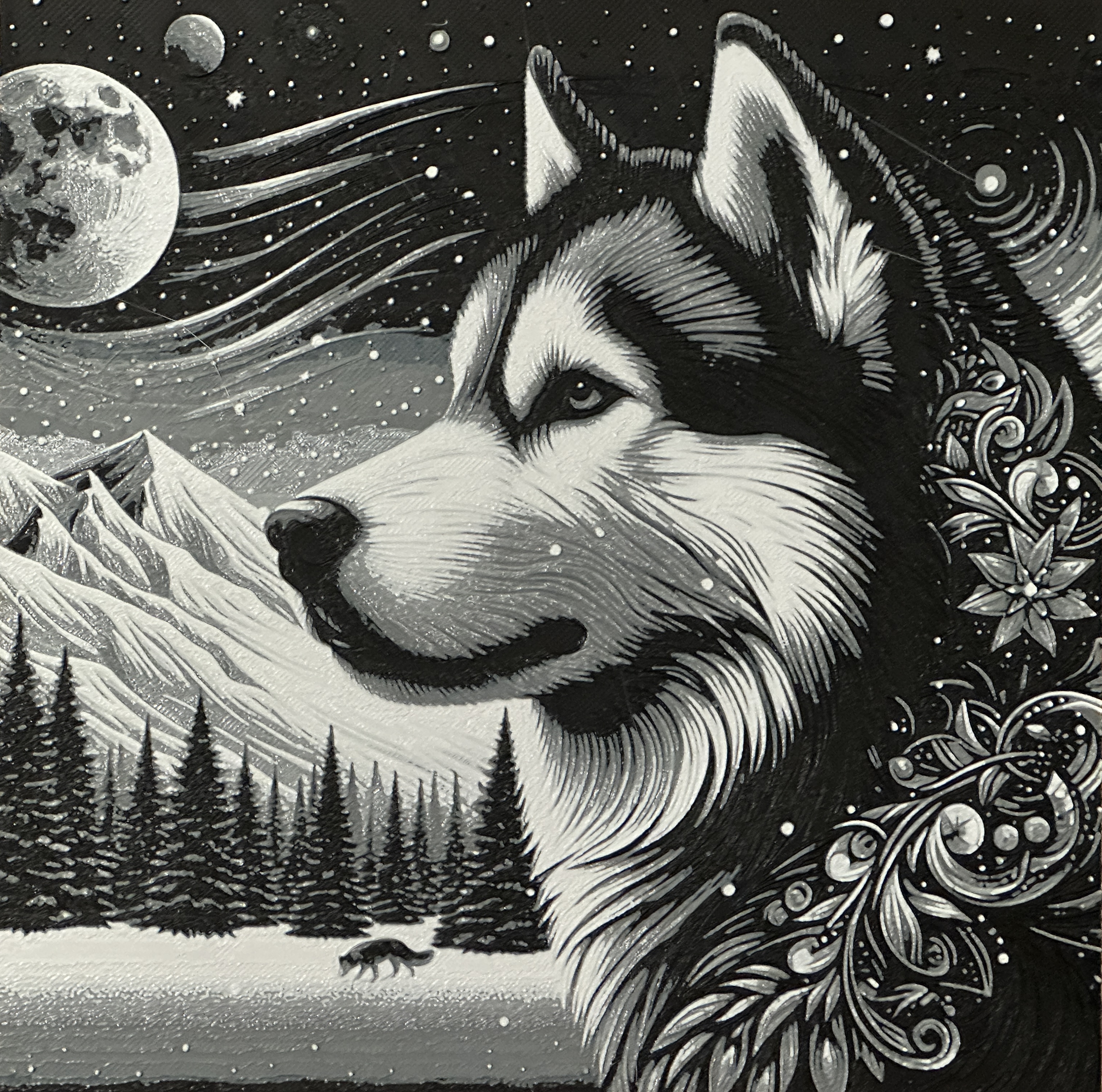 Husky Tuyết 2 - Tô màu bằng Filament