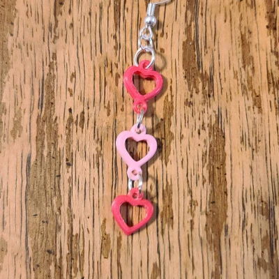 Bông Tai Tim Nhiều Tầng Có Biến Thể