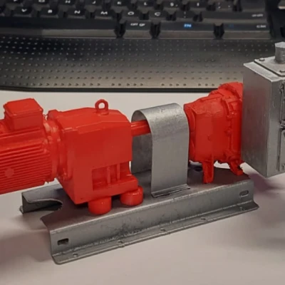 Mô Hình Máy Bơm và Bộ Giảm Tốc Công Nghiệp