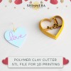 Khuôn Cắt Đất Sét STL Hoa Tai Tình Yêu Valentine - Thumbnail 1
