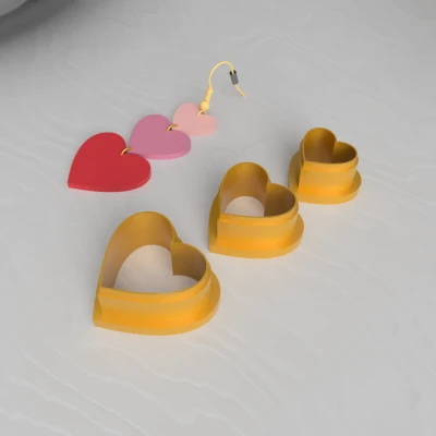 Khuôn Cắt Đất Sét Hình Ba Trái Tim Nhân Ngày Valentine