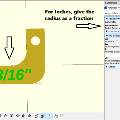 Khuôn đo bán kính bằng Inch - Bộ đầy đủ sẵn sàng in hoặc tùy chỉnh