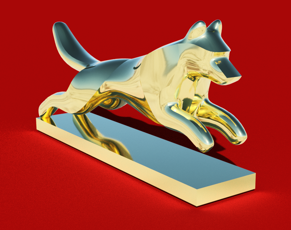 Tượng Chó Nhảy Không Cần Support