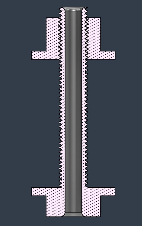 Ống nối PTFE dài 42mm từ hộp đựng đến tủ máy in