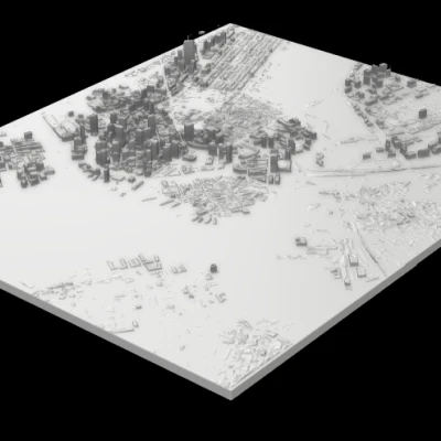 Mô hình nghệ thuật tường 3D Cảnh quan Thành phố Boston