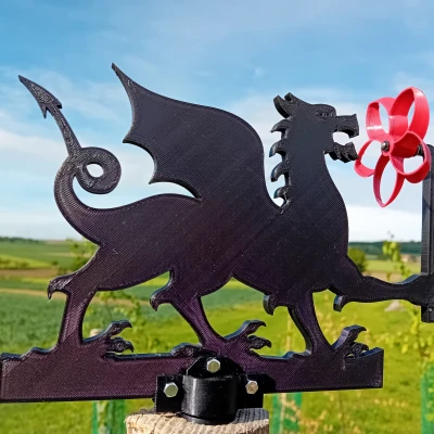 Chong chóng Thời tiết Rồng Kèm Cối Xay Gió