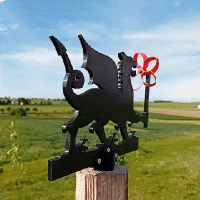 Chong chóng Thời tiết Rồng Kèm Cối Xay Gió