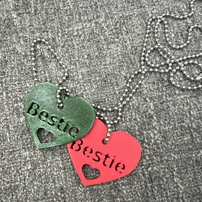 Móc khóa/Vòng cổ/Ba lô trái tim Bestie