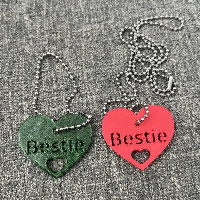 Móc khóa/Vòng cổ/Ba lô trái tim Bestie