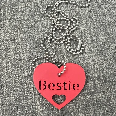 Móc khóa/Vòng cổ/Ba lô trái tim Bestie