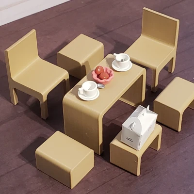 Mô hình Nội thất Nhà búp bê Tỷ lệ 1:12 - In Liền Khối