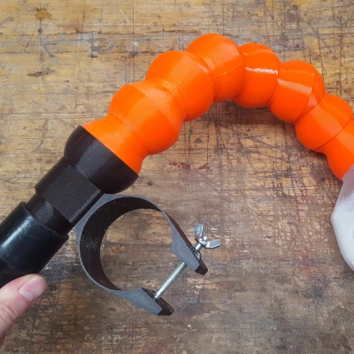 Ống hút bụi dạng khớp nối cho máy khoan bàn, thiết kế FreeCAD parametric