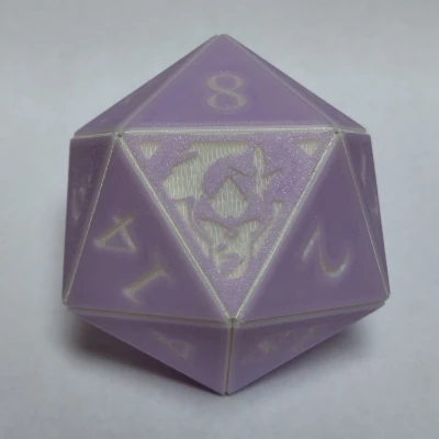 Xúc xắc D20 lấy cảm hứng từ Baldur's Gate 3, lắp ráp snap-fit - bản đổi màu filament