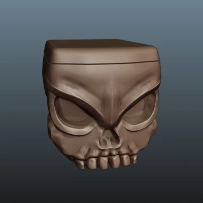 Hộp Đầu Lâu Nhỏ Xíu Mặt Giận Dữ