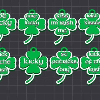 8 Bộ Móc Khóa / Mặt Dây Chuyền May Mắn Ngày Thánh Patrick 2