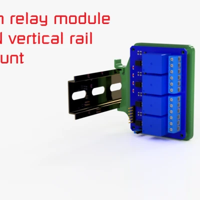Giá Đỡ Module Relay 4 Kênh Ray DIN Dạng Đứng