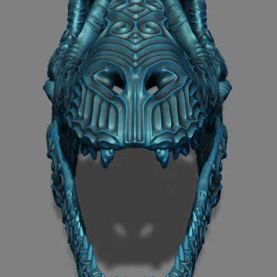 Hộp Sọ Khủng Long Bạo Chúa Có Họa Tiết Hoa Văn Cổ Điển