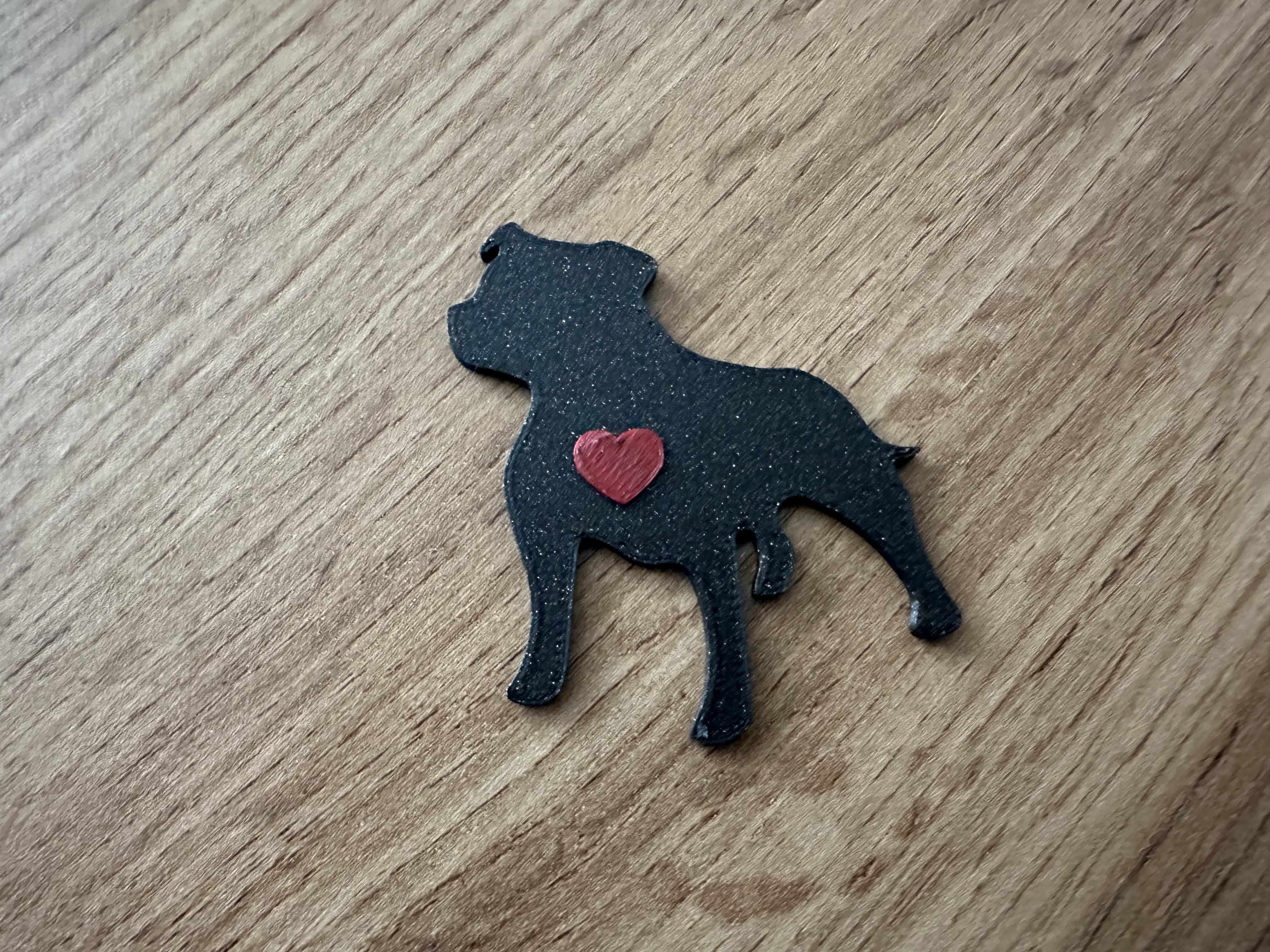 Móc khóa "I love staffy" - Yêu Chó Bull Terrier