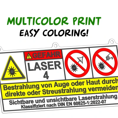 Biển cảnh báo Laser - Class 4 - DIN EN 60825-1 | Biển báo laser lớp 4