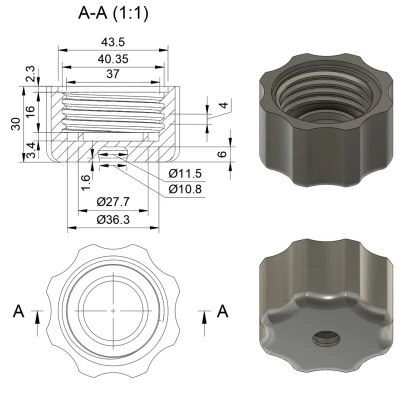 Nắp Bình Xăng Mới Ren M40x4