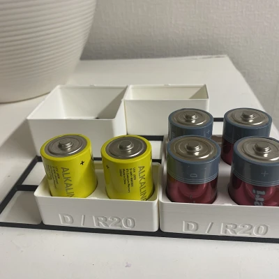 Hộp đựng pin D / R20 / LR20 theo chuẩn Gridfinity
