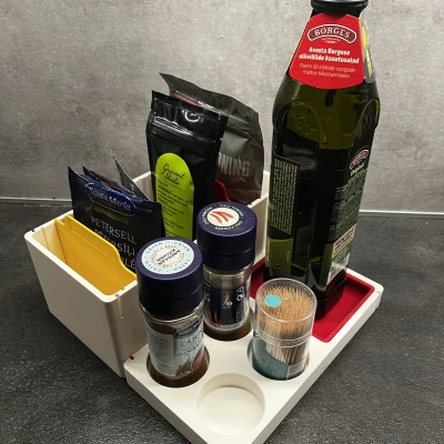 Hộp Đựng Gia Vị Module Xếp Chồng Có Khay Dầu Silicon