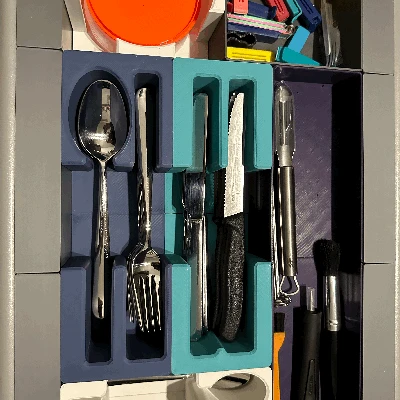 Hộp đựng dao nĩa module Gridfinity cho ngăn kéo Ikea cũ