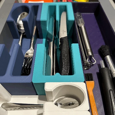 Hộp đựng dao nĩa module Gridfinity cho ngăn kéo Ikea cũ