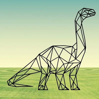 Tranh tường khủng long Diplodocus hình học