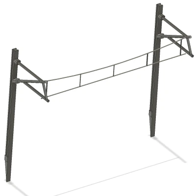 Cột điện và dây điện trên cao khổ HO