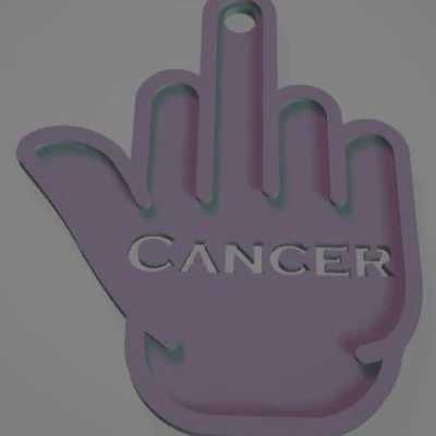 Móc Khóa / Treo Gương Xe Hơi "F*** Cancer"