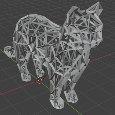 Mèo Voronoi 3D Model
