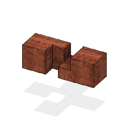 Mô Hình Giải Đố Burr 3 Mảnh