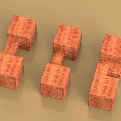 Mô Hình Giải Đố Burr 3 Mảnh