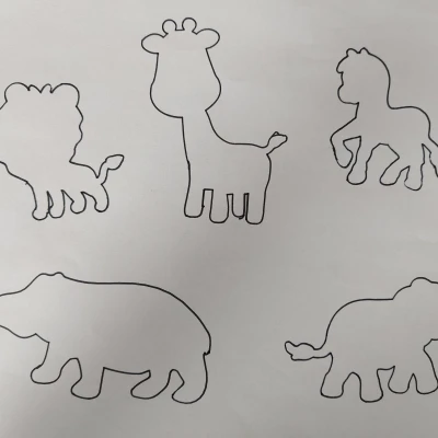 Mẫu động vật hoang dã châu Phi tập vẽ