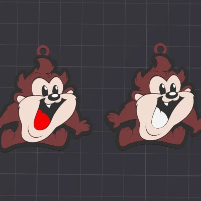 Móc khóa/mặt dây chuyền Tazmainian devil hoạt hình nhiều màu