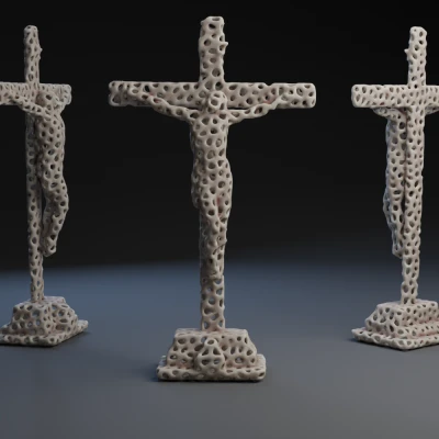 Mô hình Chúa Giêsu Vô hình - Voronoi Crucifix