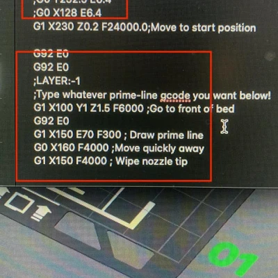 Bambu Lab startup gcode không có dòng gạt thứ 2