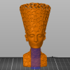 Tượng Nữ hoàng Nefertiti với họa tiết Voronoi và hộp quà bí mật - Thumbnail 1