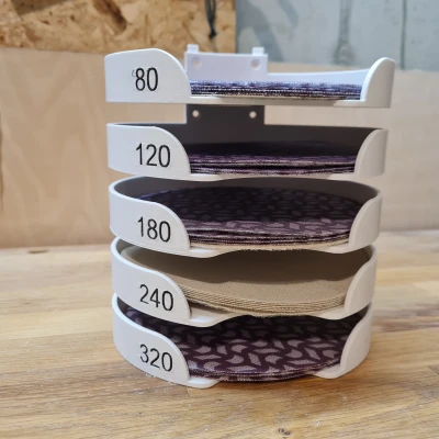 DisKeeper - Hộp đựng giấy chà nhám dạng module 125 và 150 mm treo tường hoặc thanh cài