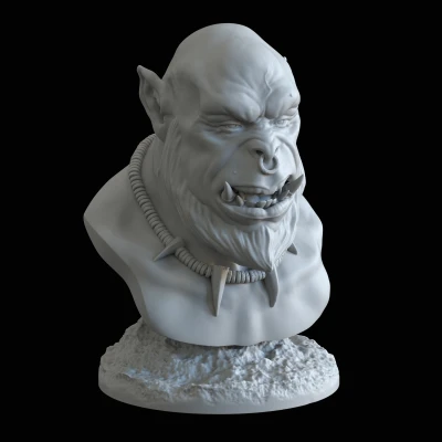 Tượng Bán Thân Orc In Không Cần Support