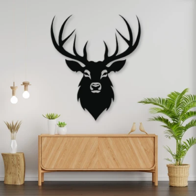 Tranh Gỗ Nai 2D Treo Tường