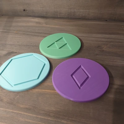 Bộ Đế Lót Ly Hình Học Trừu Tượng Cho Gamer - Khối Rắn Plato