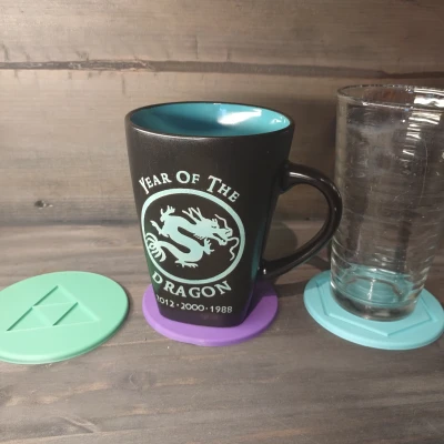 Bộ Đế Lót Ly Hình Học Trừu Tượng Cho Gamer - Khối Rắn Plato