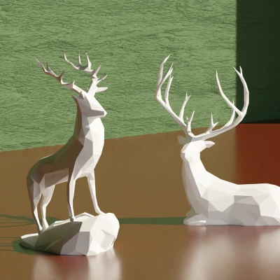 Con Nai - Phong Cách Low Poly (Trang Trí)