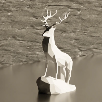 Con Nai - Phong Cách Low Poly (Trang Trí)